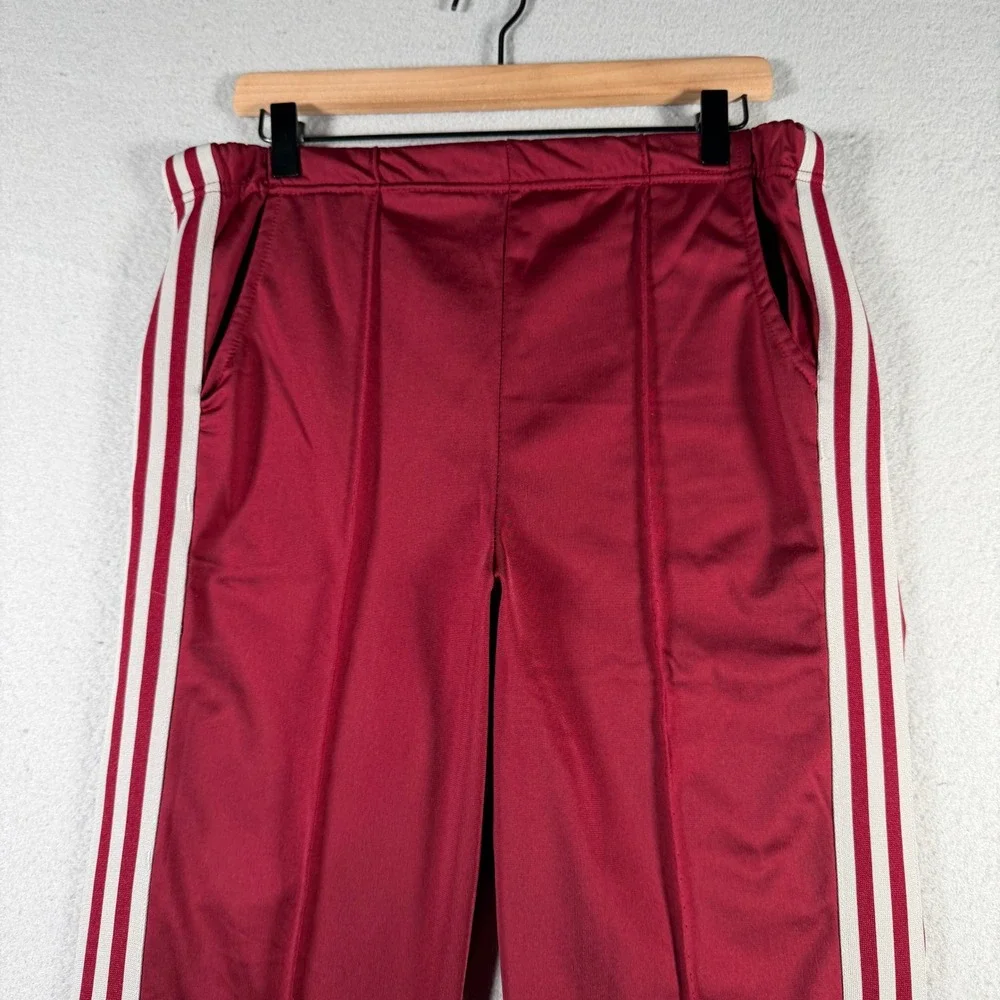 Vintage Adidas ATP Keyrolan Track Pants Burgundy Red 3 Stripe Mens Medium 32x31